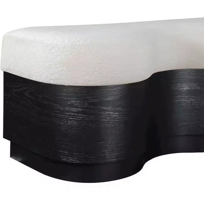 Meridian Furniture,Savoy Velour Fur Fabric Bench