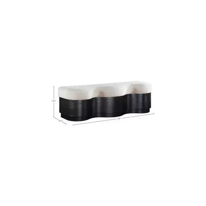 Meridian Furniture,Savoy Velour Fur Fabric Bench