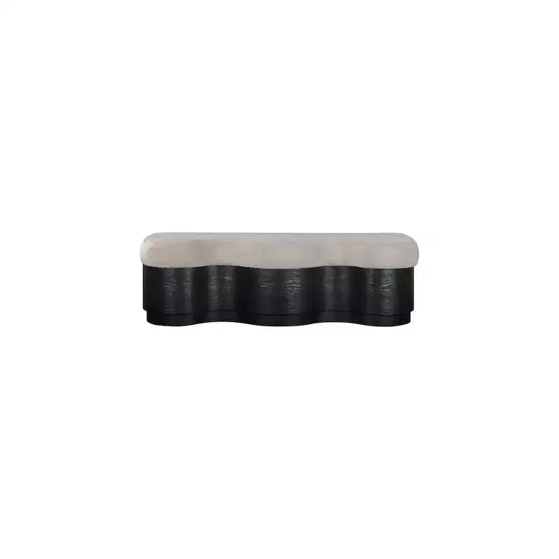 Meridian Furniture,Savoy Velour Fur Fabric Bench