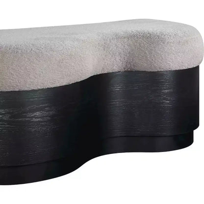 Meridian Furniture,Savoy Velour Fur Fabric Bench