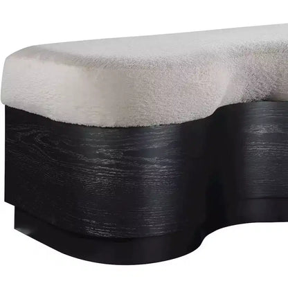 Meridian Furniture,Savoy Velour Fur Fabric Bench