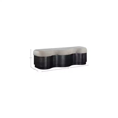 Meridian Furniture,Savoy Velour Fur Fabric Bench