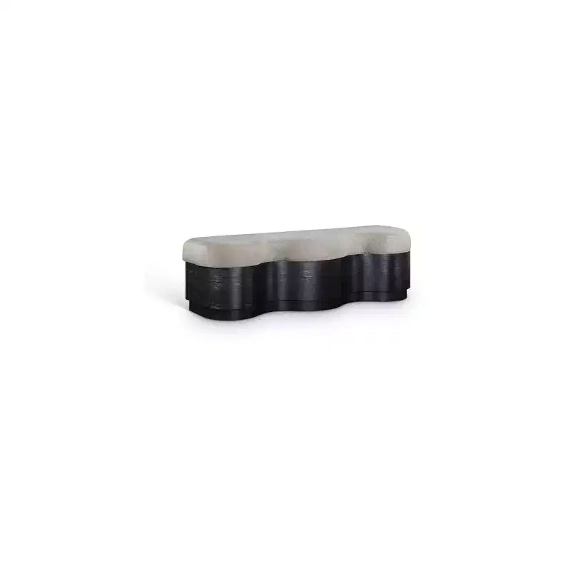 Meridian Furniture,Savoy Velour Fur Fabric Bench
