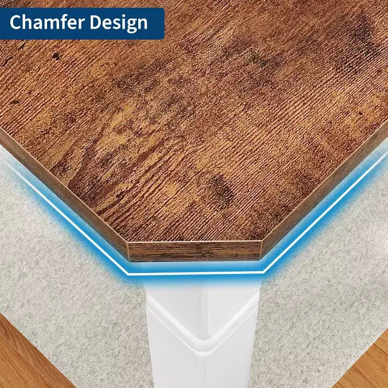 78.7 Farmhouse Dining Table for 6-8 People - Industrial Kitchen Table with Metal Frame & Chamfered Corners, for Dining Room, Small Space