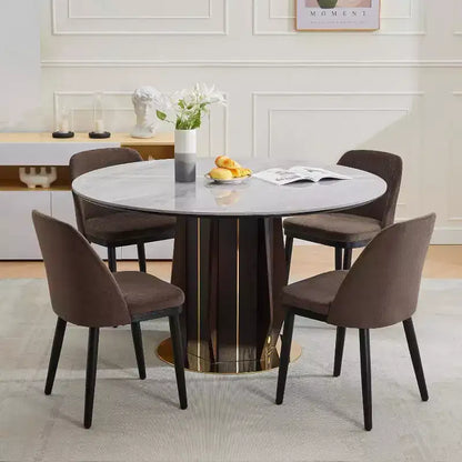 Modern Dining Chair Set of 2, Linen Upholstered Kitchen Chair, Dining Room Chair with Curved Back, Sold Wood Legs, for Kitchen, Dining Room