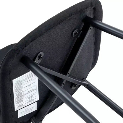 MAYEERTY Lot de 4 chaises de salle à manger de luxe, simples, en lin et coton noirs, pieds en métal noir, s'adaptent à divers décors