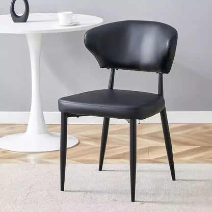 MAYEERTY Set of 4 Black Minimalist Ergonomic Dining Chairs Curved Backrest Comfortable Seating