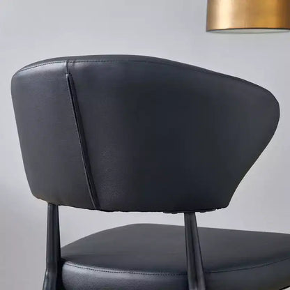 MAYEERTY Set of 4 Black Minimalist Ergonomic Dining Chairs Curved Backrest Comfortable Seating