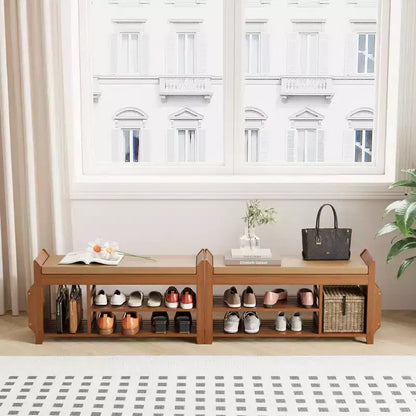 37.4 Bamboo Shoe Bench with Storage