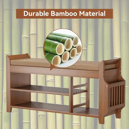 37.4 Bamboo Shoe Bench with Storage