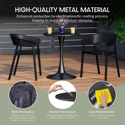 Ensemble de salle à manger extérieur 5 pièces WestinTrends Playa avec table en métal et chaises de patio empilables en résine