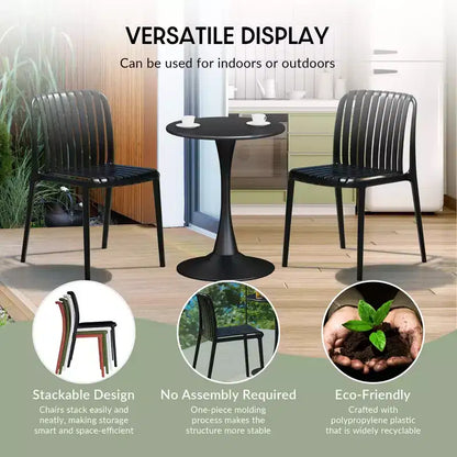 Ensemble de salle à manger extérieur 5 pièces WestinTrends Playa avec table en métal et chaises de patio empilables en résine