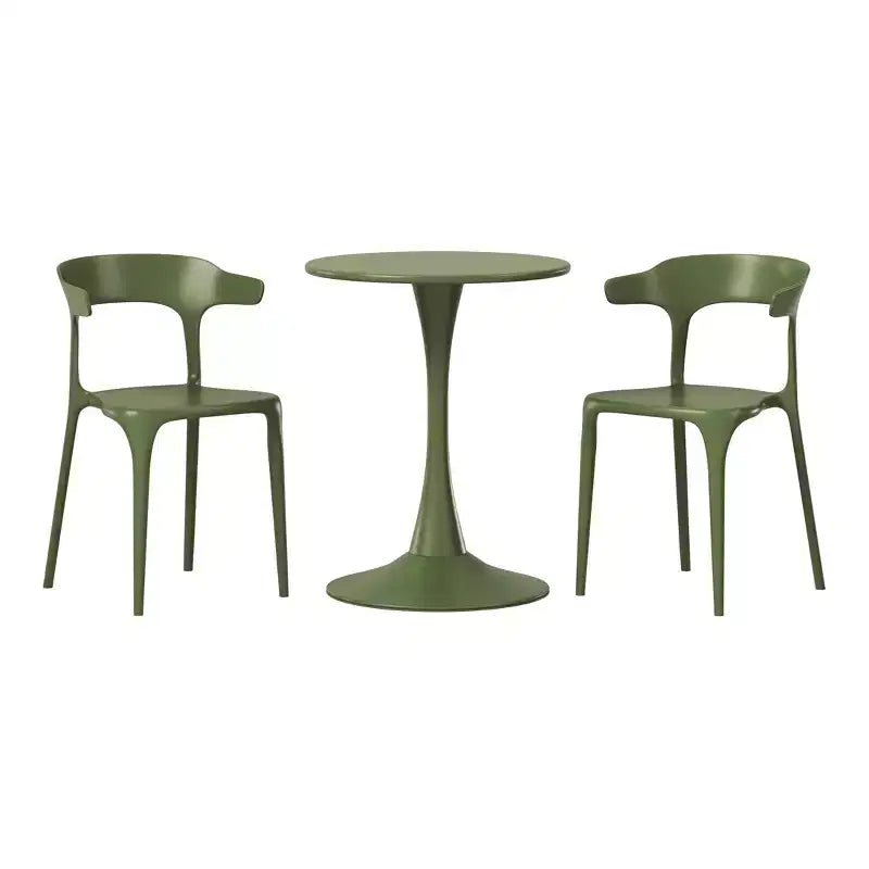 Ensemble de salle à manger d'extérieur 3 pièces WestinTrends Playa en métal avec chaises de patio modernes empilables
