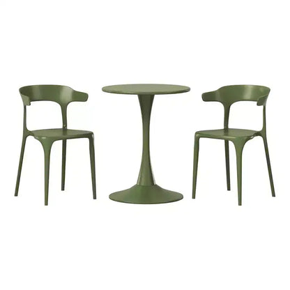 Ensemble de salle à manger d'extérieur 3 pièces WestinTrends Playa en métal avec chaises de patio modernes empilables