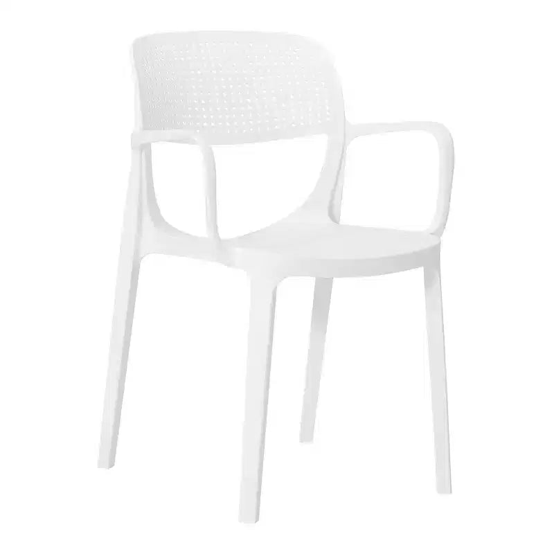 WestinTrends Playa 5-Piece Round Metal Bistro Dining Table Set And Stackable Resin Patio Dining Side Chairs
