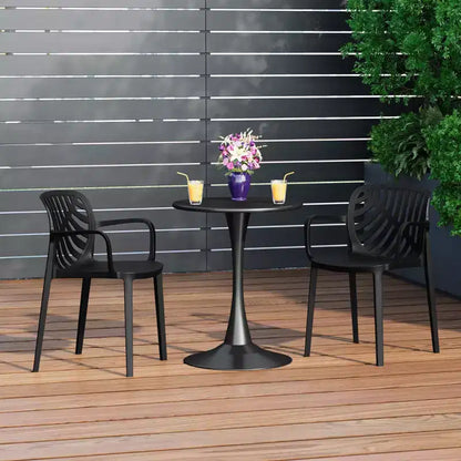 Ensemble de salle à manger d'extérieur et d'intérieur 3 pièces en métal WestinTrends Playa avec chaises de terrasse empilables