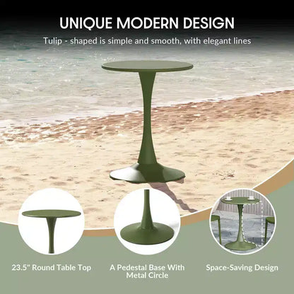 Ensemble de salle à manger d'extérieur et d'intérieur 3 pièces en métal WestinTrends Playa avec chaises de terrasse empilables
