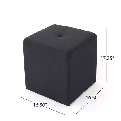 GDFStudio Brooks Contemporary Fabric Tufted Square Ottoman