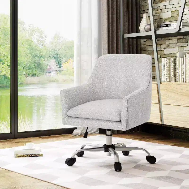 GDFStudio Morgan Mid-Century Modern Adjustable Height Fabric Home Office Chair