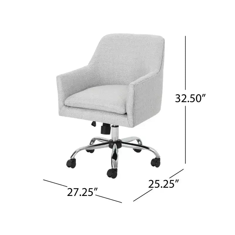 GDFStudio Morgan Mid-Century Modern Adjustable Height Fabric Home Office Chair