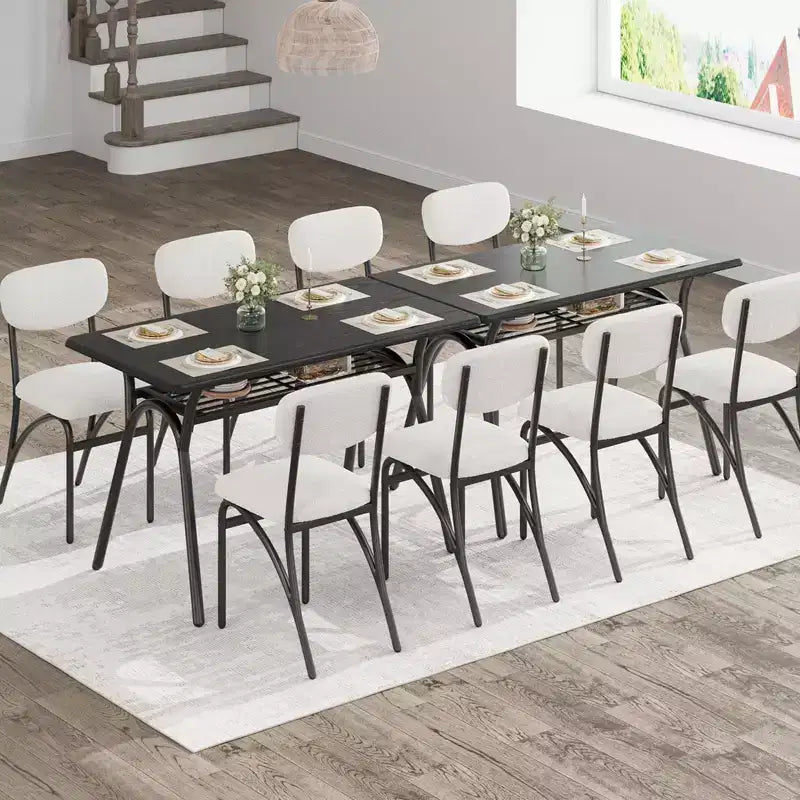 Ensemble de salle à manger hauteur comptoir pour 4 - Table rectangulaire compacte avec rangement et chaises en velours