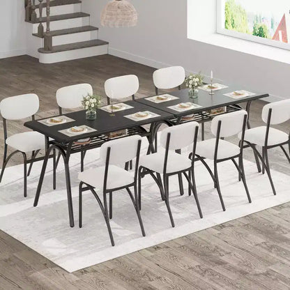 Ensemble de salle à manger hauteur comptoir pour 4 - Table rectangulaire compacte avec rangement et chaises en velours