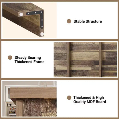 Farmhouse Dining Table for 4 - 63 Rustic Wooden Rectangular Table for Small Spaces & Apartments