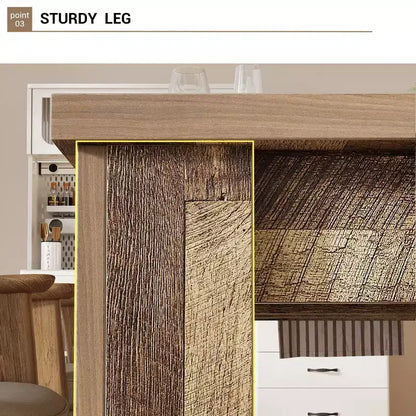 Farmhouse Dining Table for 4 - 63 Rustic Wooden Rectangular Table for Small Spaces & Apartments