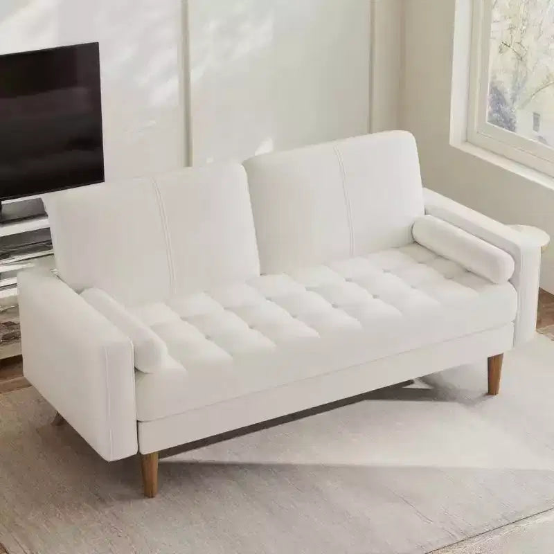 Canapé 2 places Dyonery, canapé en velours de 140 cm avec coussin et oreiller en velours, canapé moderne du milieu du siècle, convient pour le salon, l'appartement
