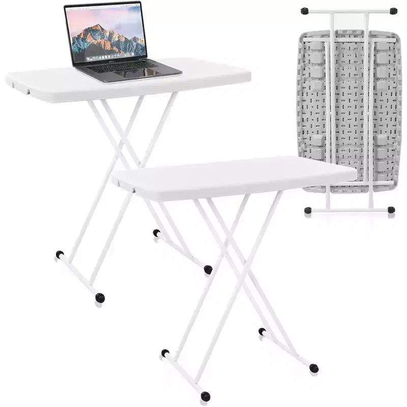 Petite Table de Camping Pliante Personnelle, Bureau Pliant Portable Léger, Table Utilitaire Robuste, Petite Table en Plastique à Hauteur Réglable pour le Camping