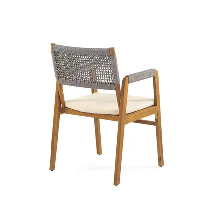 Christopher Knight Home Francesca Rustic 7 Piece Outdoor Woven Rope Acacia Wood Dining Set with Rattan Slatted Table