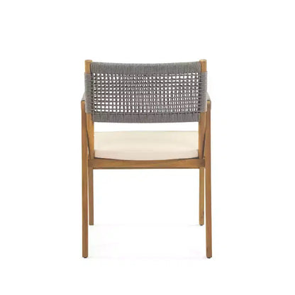 Christopher Knight Home Francesca Rustic 7 Piece Outdoor Woven Rope Acacia Wood Dining Set with Rattan Slatted Table