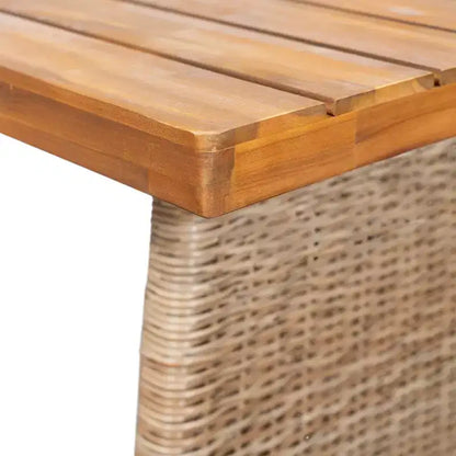Christopher Knight Home Diana Rustic 7 Piece Outdoor Rattan Slatted Acacia Wood Dining Set with Cushions