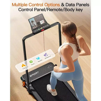Akluer Walking Pad with Incline, 2-in-1 Under Desk Treadmill and Foot Massager, Quiet 2.5HP Treadmill with Armrest, LED Display Remote for Home Office