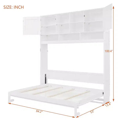 Lit escamotable mural Queen Size Merax avec grand espace de rangement