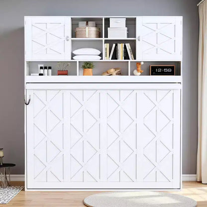 Lit escamotable mural Queen Size Merax avec grand espace de rangement
