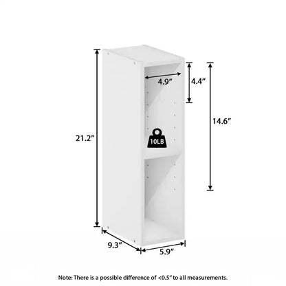 HOMLUX 2-Tier Adjustable Storage Bookcase Space Saving for Laundry Closet Bathroom