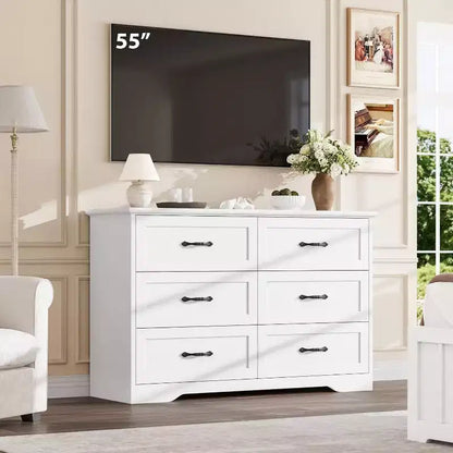 Commode à 5 ou 6 tiroirs pour chambre à coucher, commode de style rustique moderne en bois, meuble de rangement pour chambre, salon, chambre d'enfant.