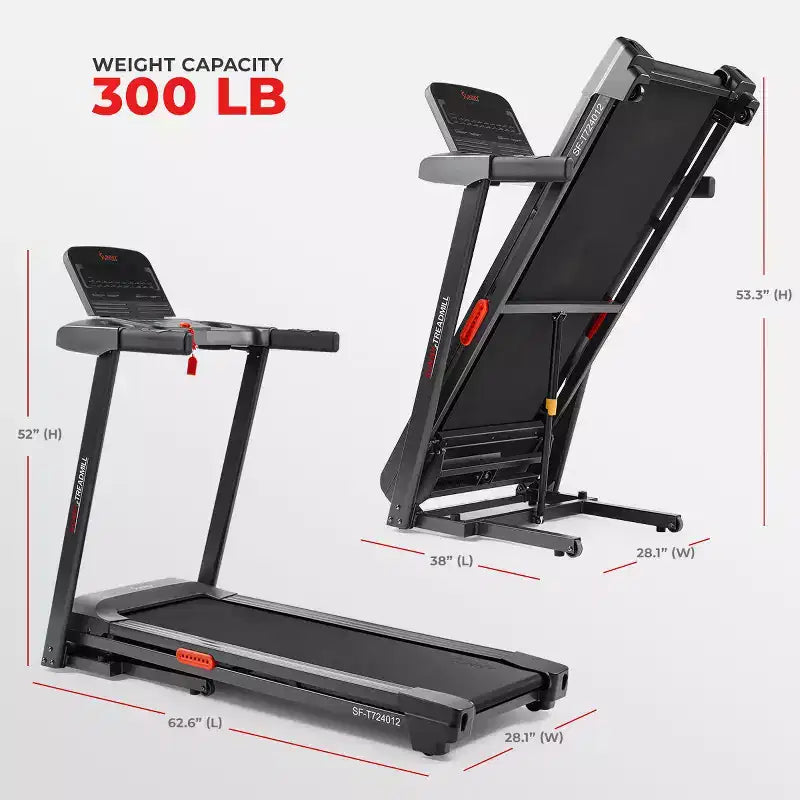 Tapis de course intelligent Sunny Health & Fitness Active 400 AutoIncline avec WiFi, Bluetooth, 15 niveaux d'inclinaison et plateforme de course amortissante