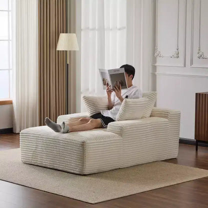 Canapé-lit simple et méridienne en velours côtelé Whisen Modern avec oreillers décoratifs, aucun assemblage requis