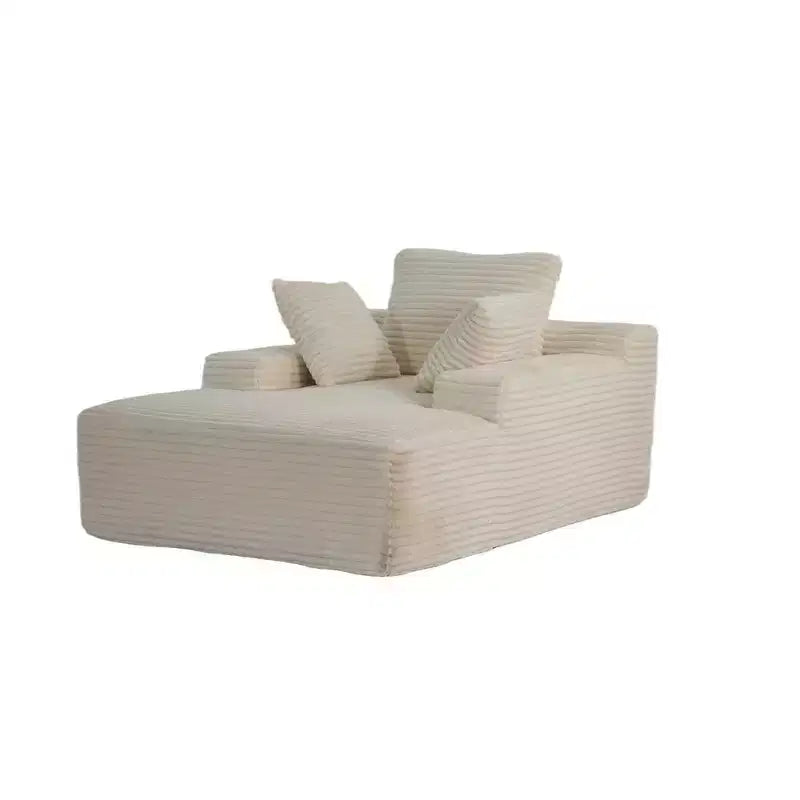 Canapé-lit simple et méridienne en velours côtelé Whisen Modern avec oreillers décoratifs, aucun assemblage requis