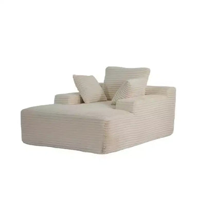 Canapé-lit simple et méridienne en velours côtelé Whisen Modern avec oreillers décoratifs, aucun assemblage requis