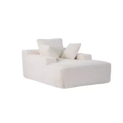 Canapé-lit simple et méridienne en velours côtelé Whisen Modern avec oreillers décoratifs, aucun assemblage requis
