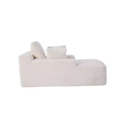 Canapé-lit simple et méridienne en velours côtelé Whisen Modern avec oreillers décoratifs, aucun assemblage requis