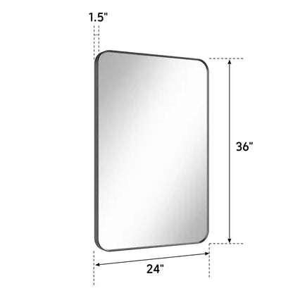 Matte Bathroom Mirror, Rounded Rectangle Vanity Mirror for Over Sink,Wall Mirror,HD Tempered Glass & Anti-Rust Aluminum Frame