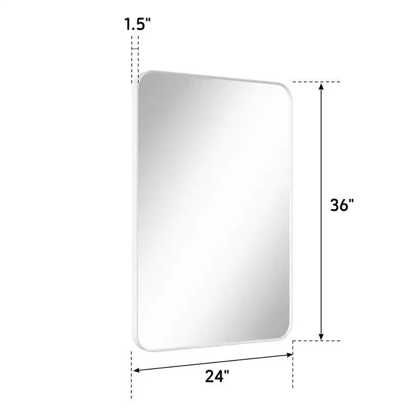 Matte Bathroom Mirror, Rounded Rectangle Vanity Mirror for Over Sink,Wall Mirror,HD Tempered Glass & Anti-Rust Aluminum Frame