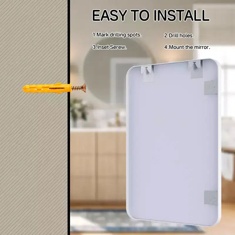 Matte Bathroom Mirror, Rounded Rectangle Vanity Mirror for Over Sink,Wall Mirror,HD Tempered Glass & Anti-Rust Aluminum Frame