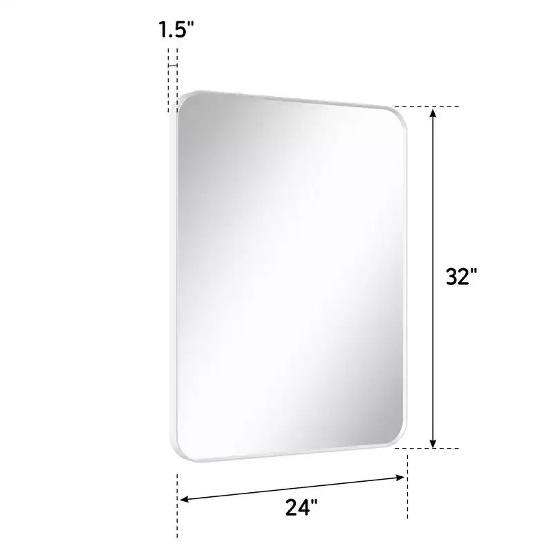 Matte Bathroom Mirror, Rounded Rectangle Vanity Mirror for Over Sink,Wall Mirror,HD Tempered Glass & Anti-Rust Aluminum Frame