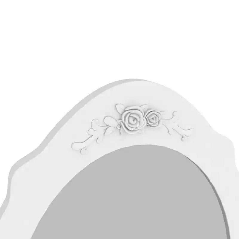 Coiffeuse européenne blanche laquée avec quatre tiroirs et miroir simple