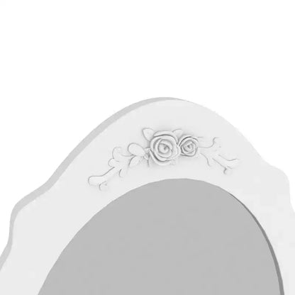Coiffeuse européenne blanche laquée avec quatre tiroirs et miroir simple